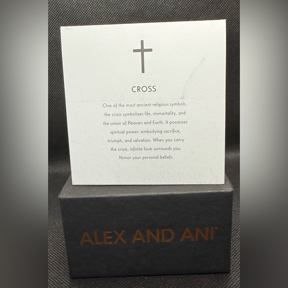✝️ALEX AND ANI✝️Cross Charm Bangle in Rafaelian Silver with Gift Box/NWT - Picture 8 of 9
